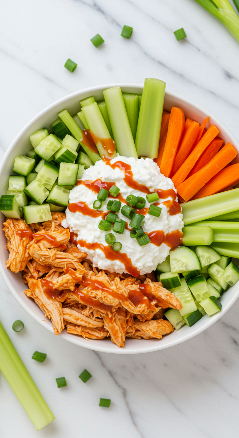 Buffalo Chicken Cottage Cheese Bowl