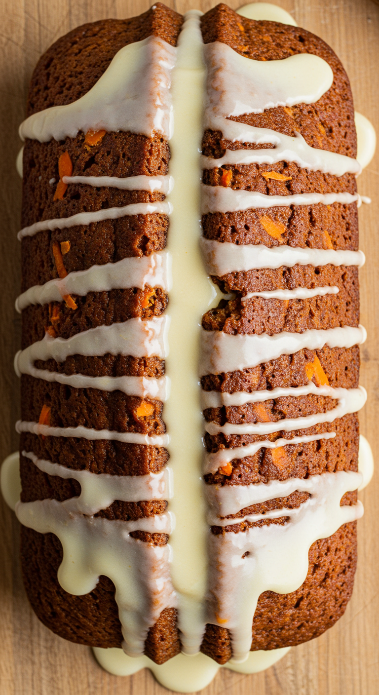 Carrot Pound Cake with Vanilla Glaze