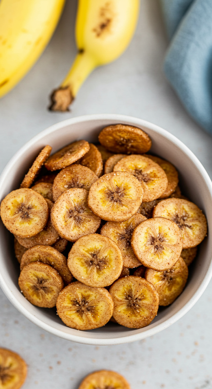 Cinnamon-Sugar Air Fryer Banana Chips