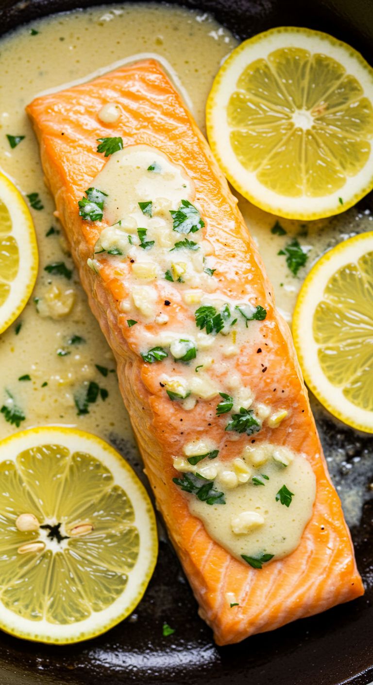 Creamy Lemon Butter Salmon Recipe