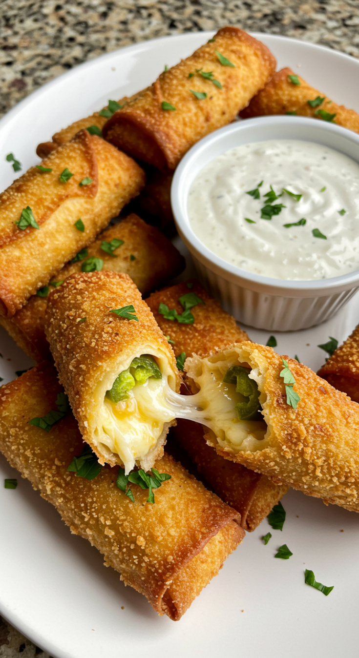 Crispy Jalapeno Popper Egg Rolls