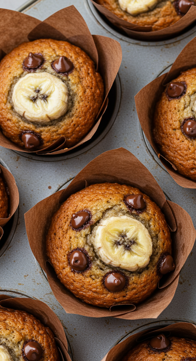 One Bowl Banana Chocolate Muffins