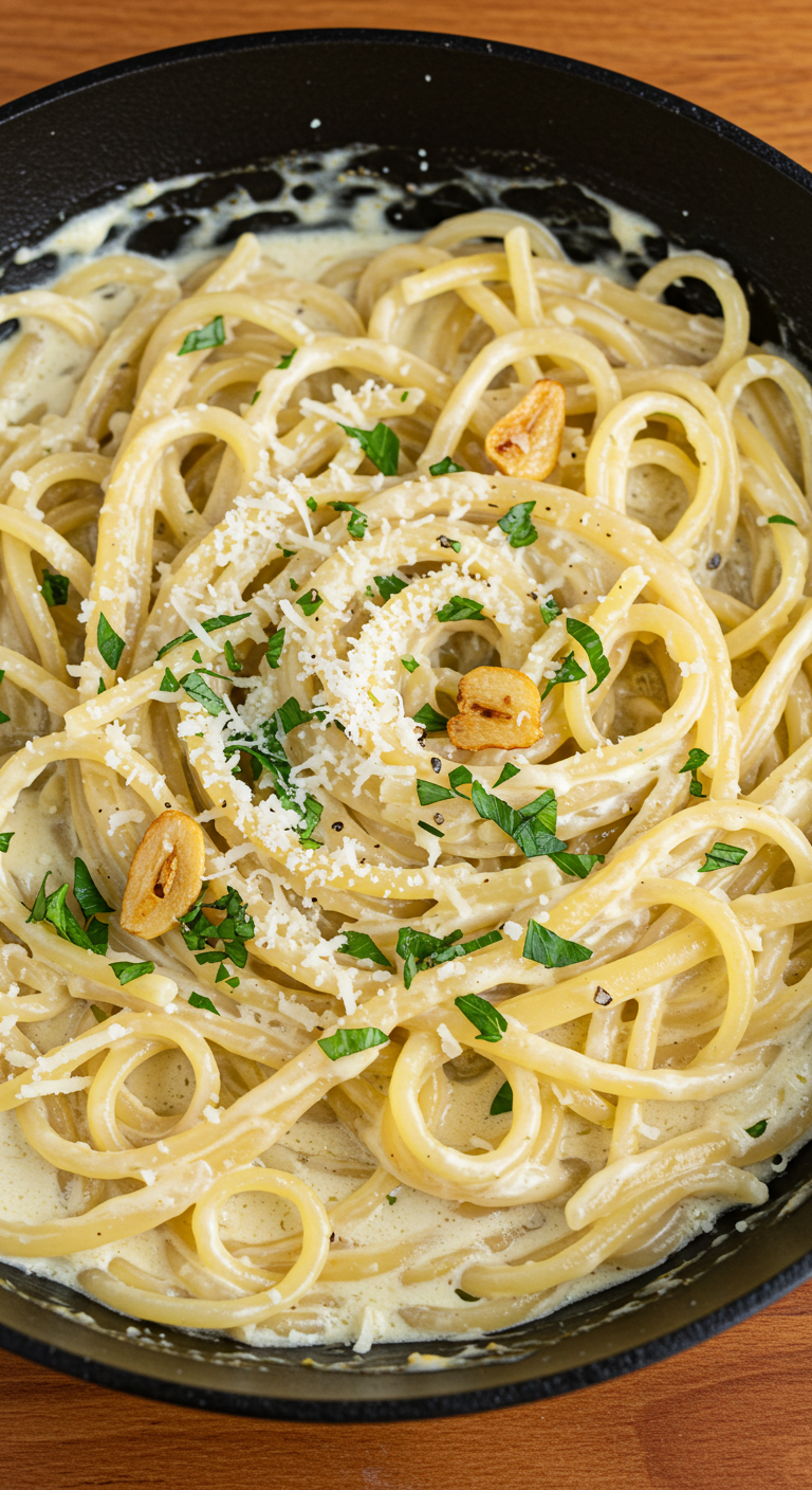 One Pan Garlic and Herb Pasta