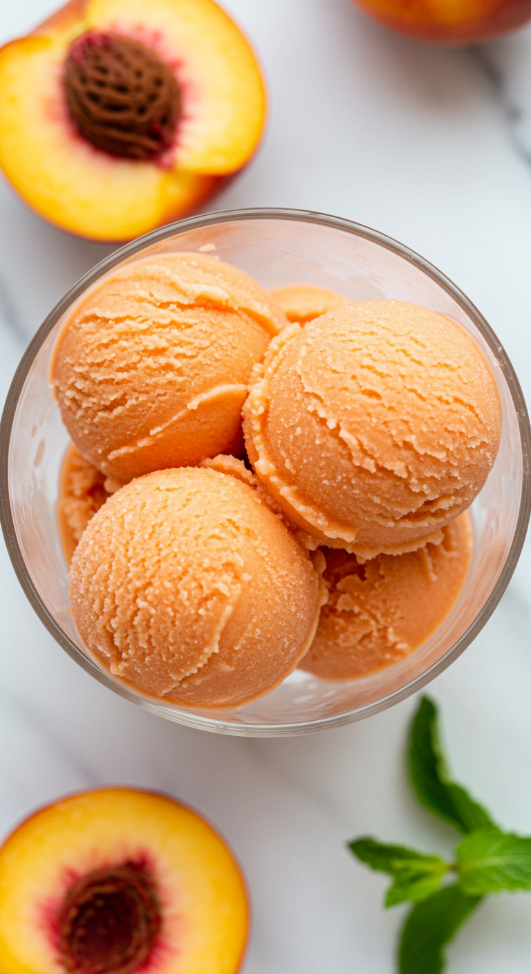 Refreshing Homemade Peach Sorbet