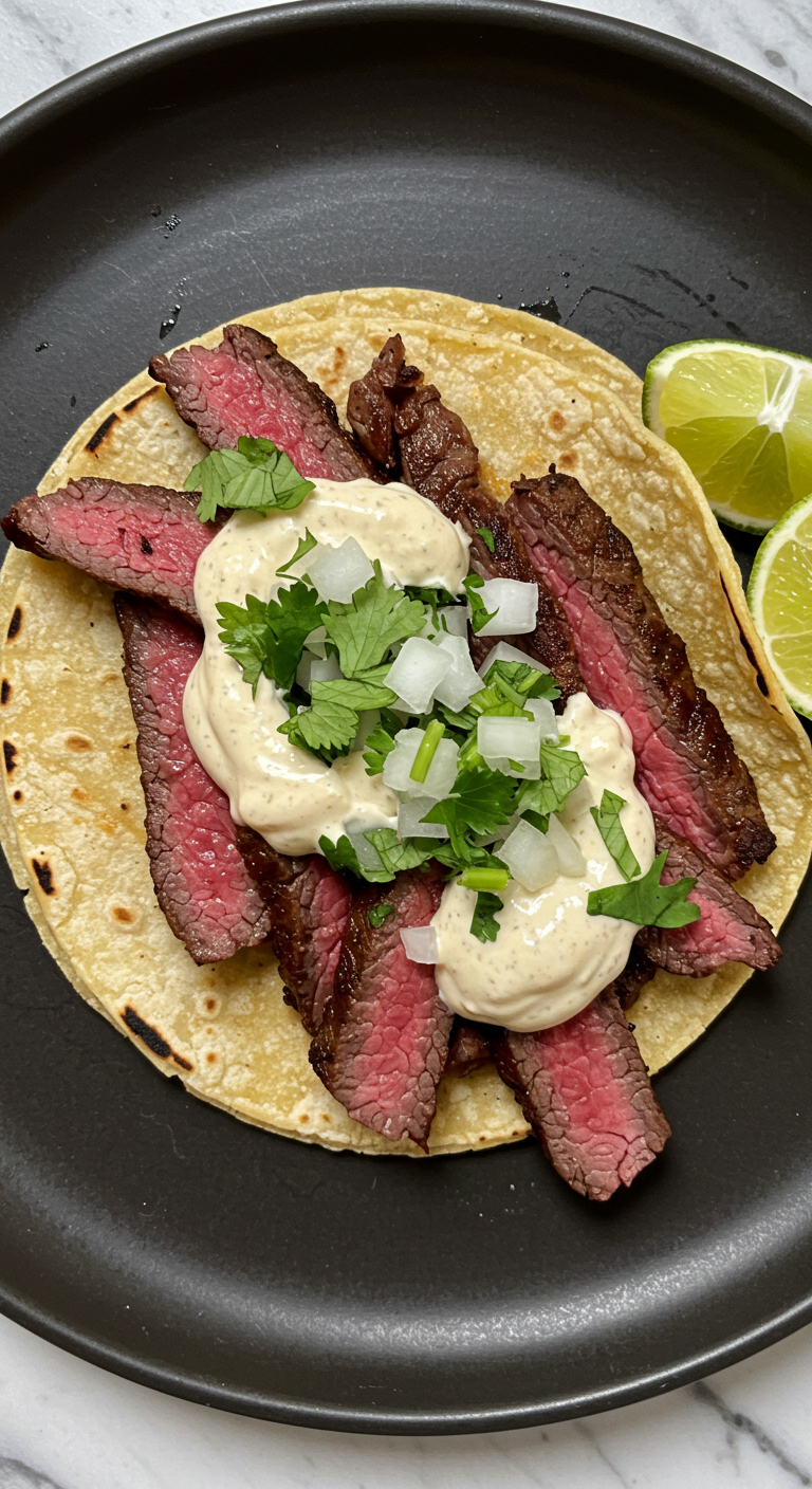 Steak Tacos with Chipotle Crema