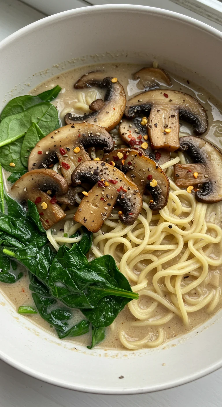 Vegan Creamy Mushroom Ramen