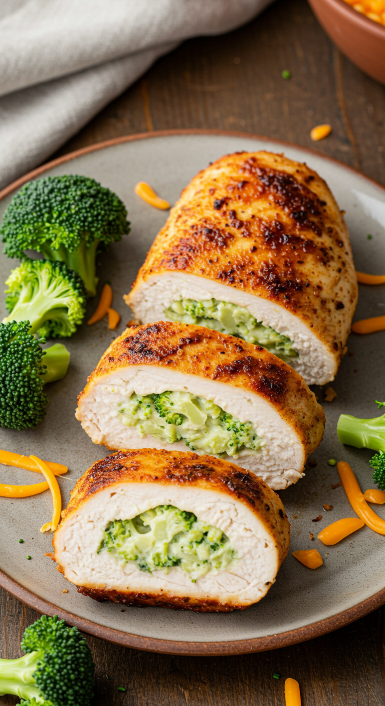 Broccoli Cheddar Stuffed Chicken