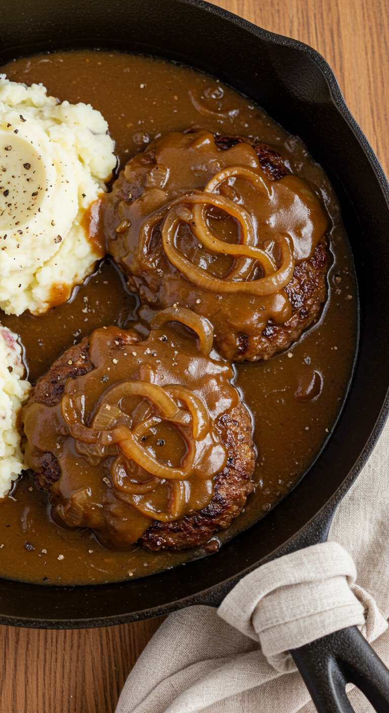 Brown Gravy Smothered Hamburger Steaks