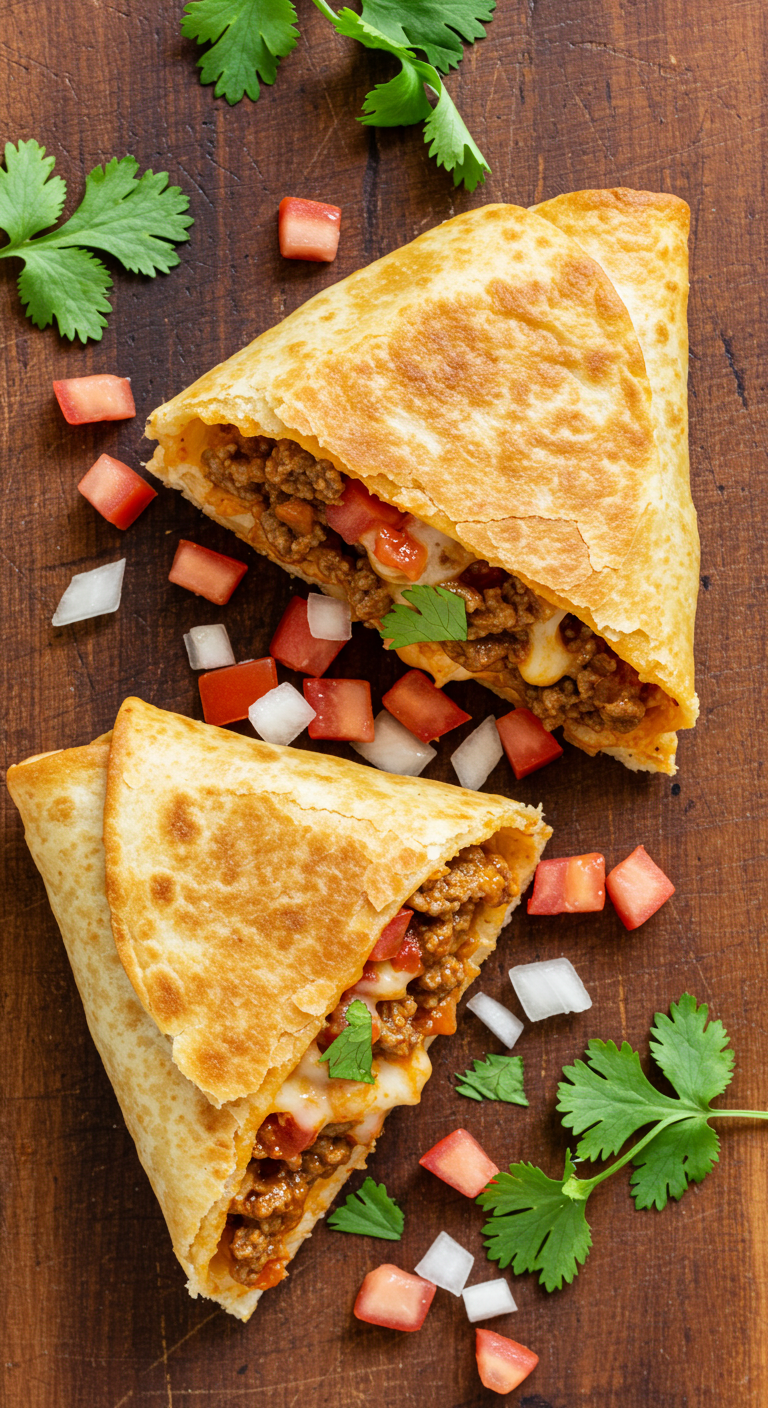 Cheesy Beef Chimichangas