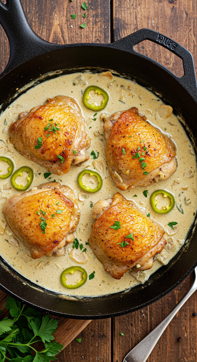 Creamy Pepperoncini Chicken Skillet
