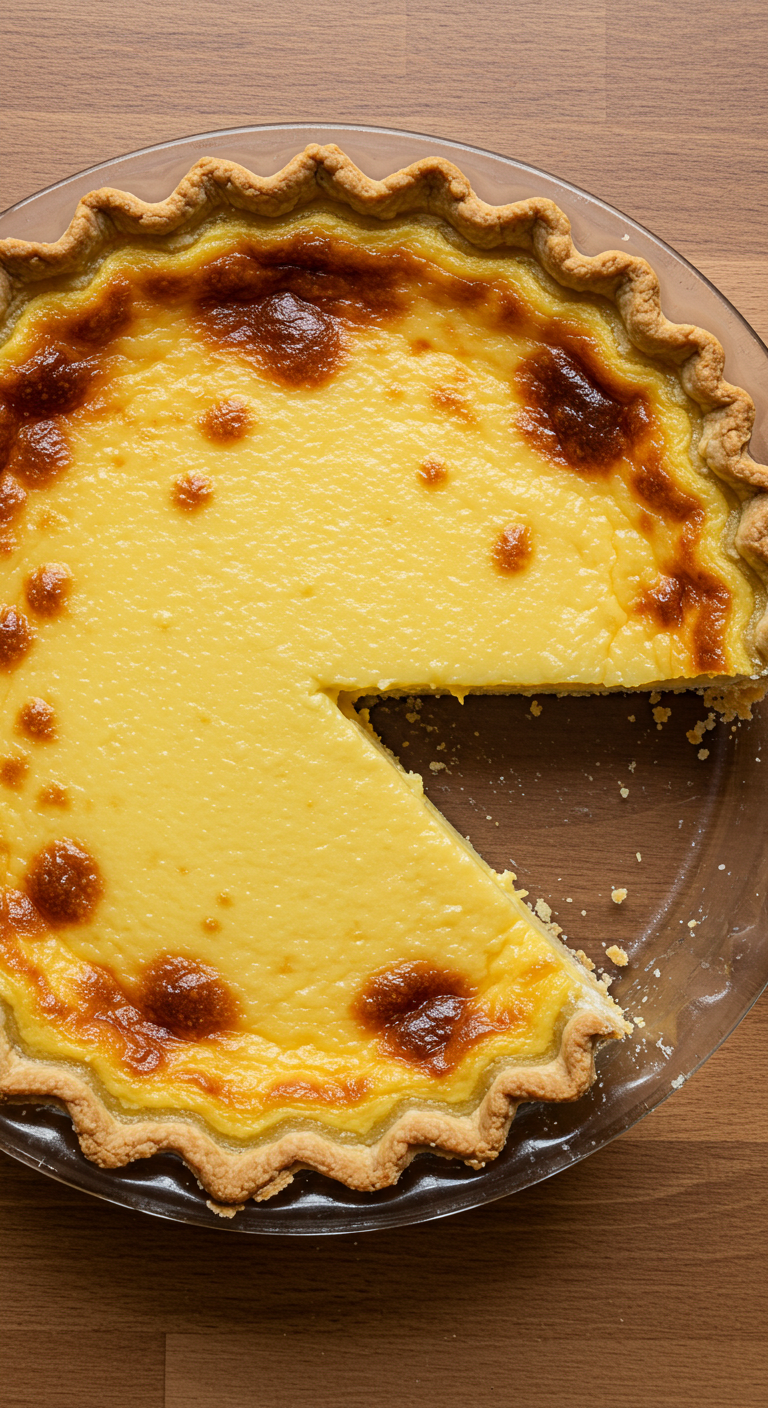 Creamy and Easy Egg Custard Pie