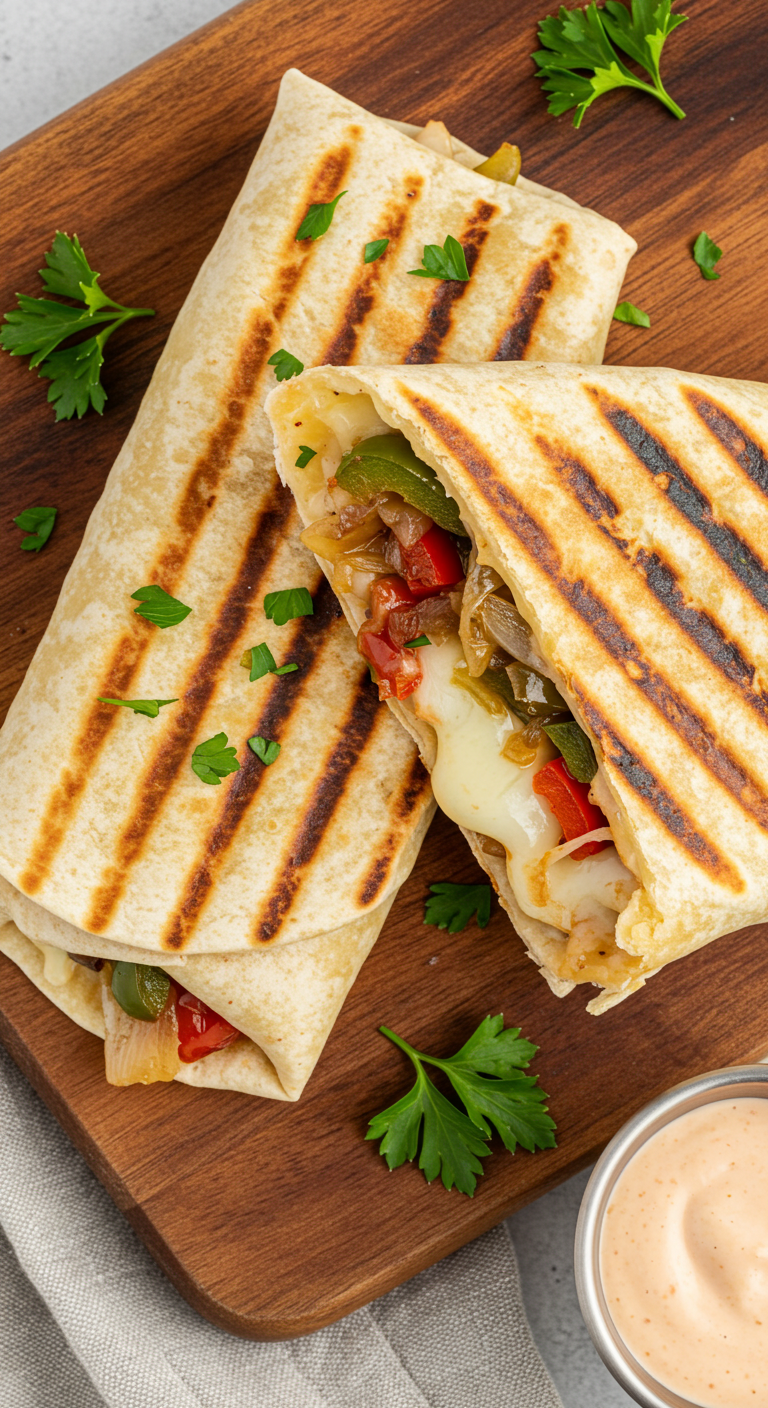 Crispy Philly Cheesesteak Grilled Wraps