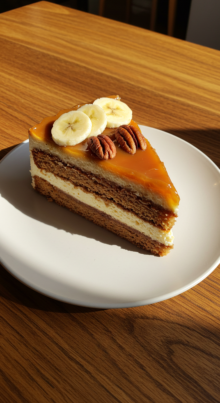 Decadent Caramel Banana Pecan Cake