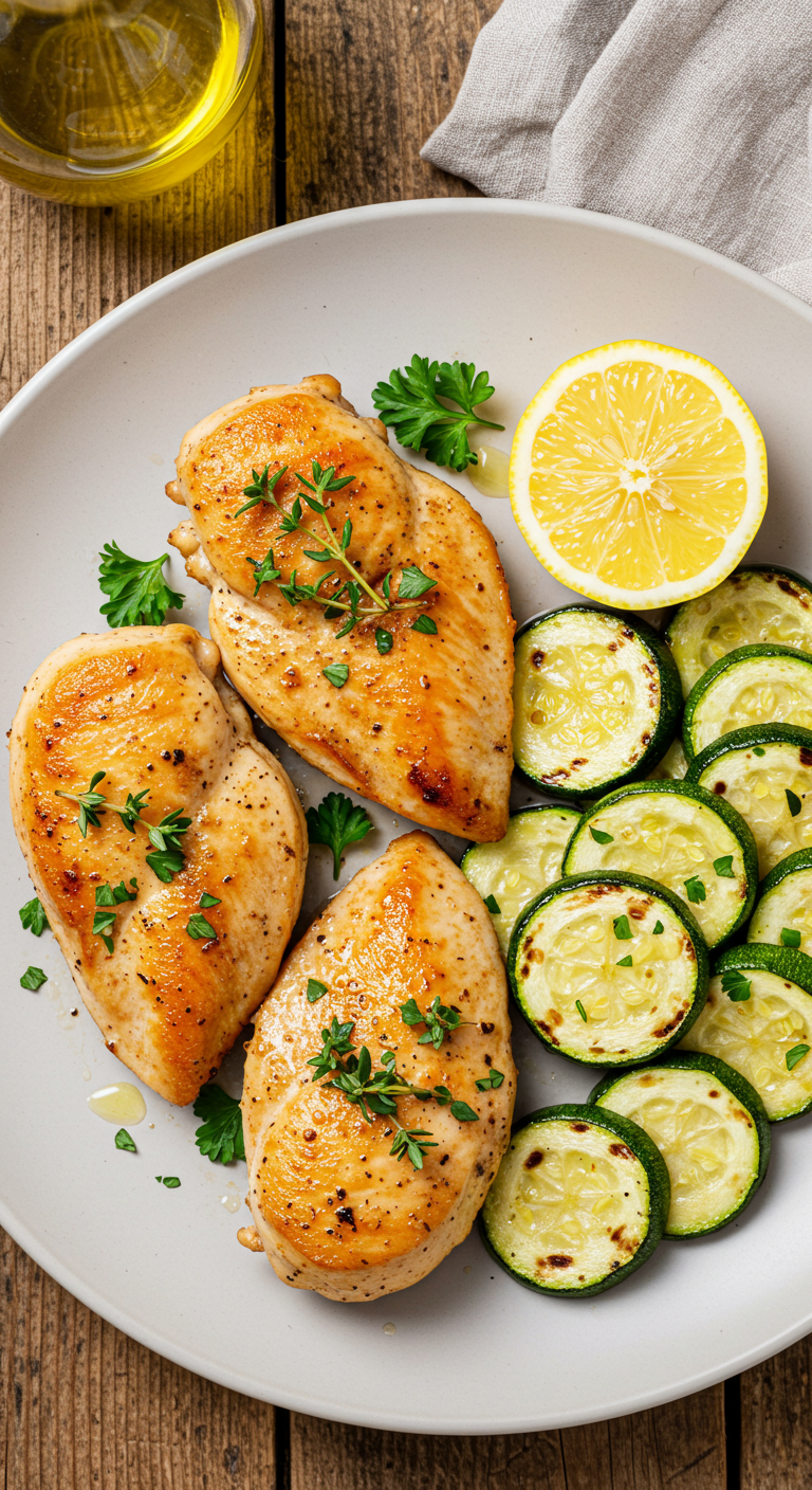 Garlic Herb Chicken & Zucchini Plate