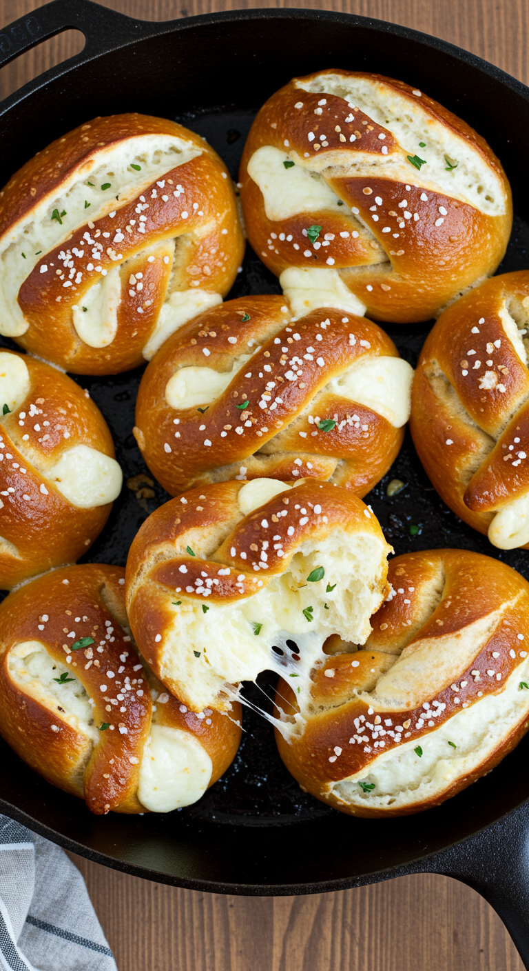 Mozzarella Stuffed Soft Pretzels