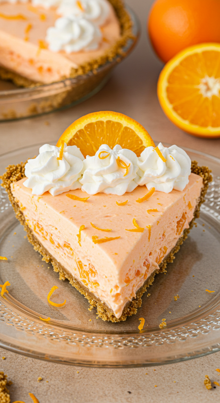 No Bake Orange Creamsicle Pie