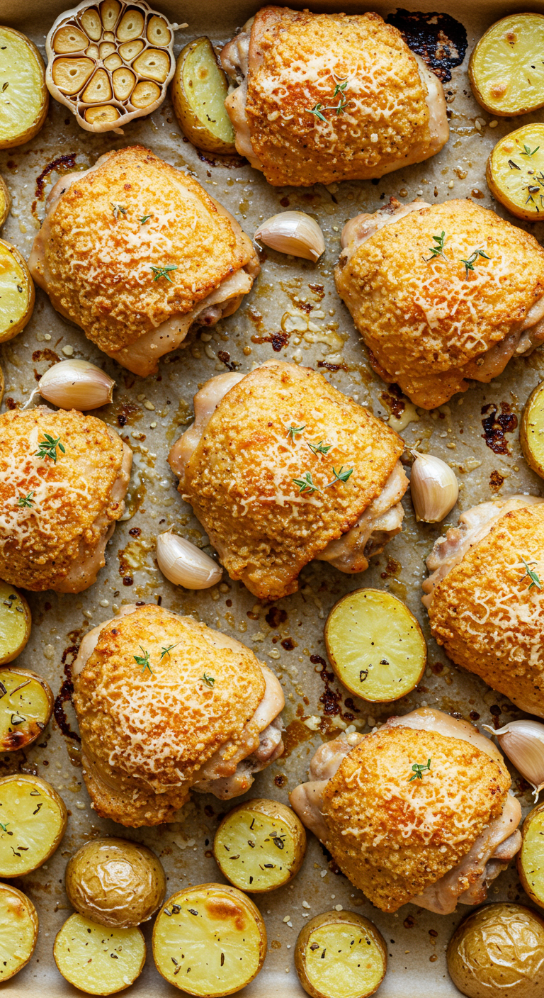 One Pan Garlic Parmesan Chicken and Potatoes