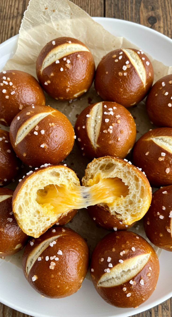 Warm Gooey Cheesy Pretzel Bites
