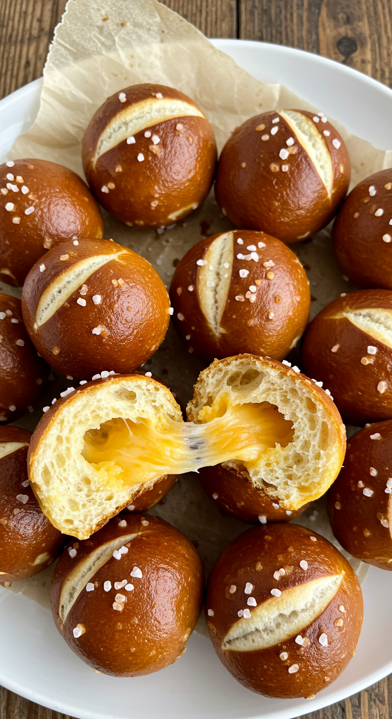 Warm Gooey Cheesy Pretzel Bites