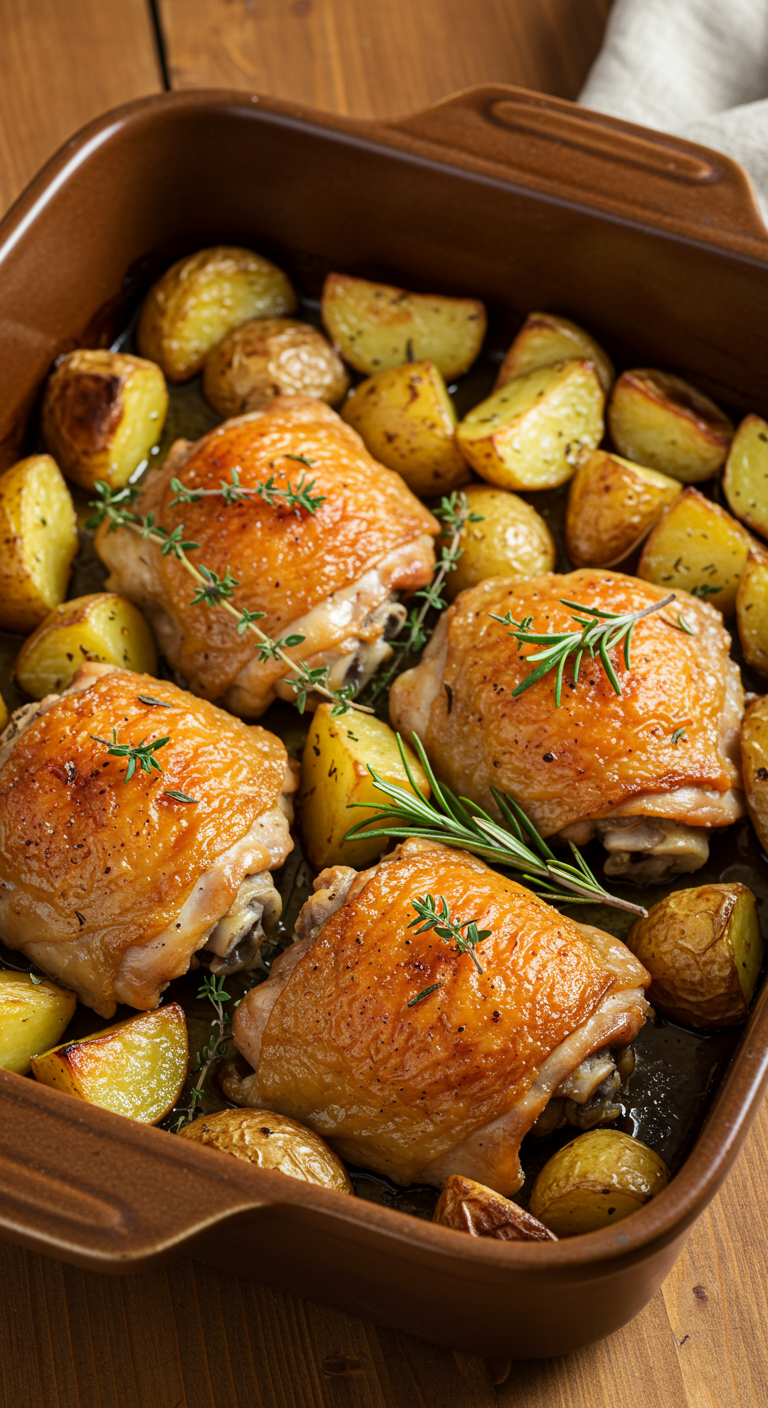 Baked Chicken Thighs with Potatoes