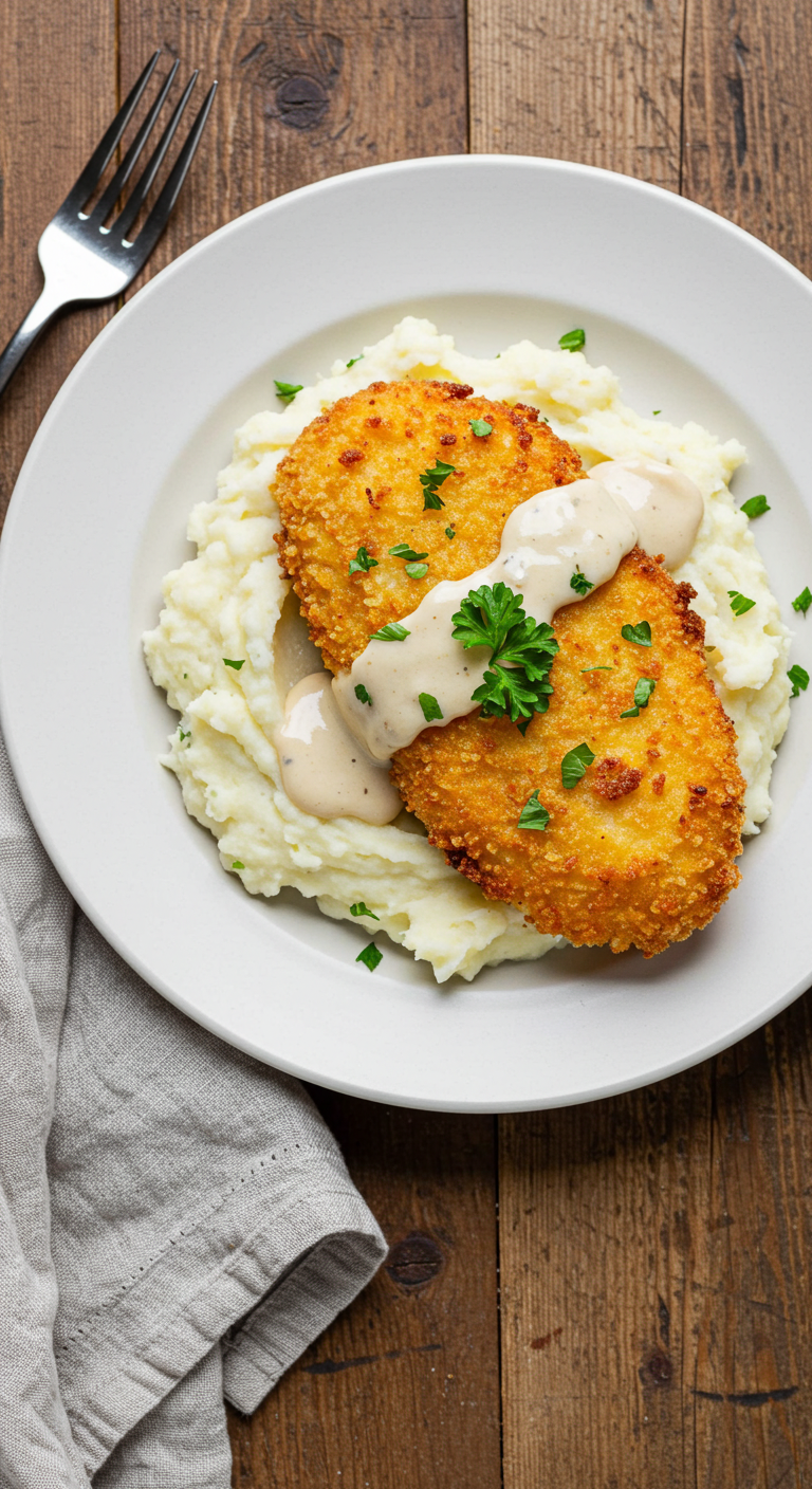 Crispy Parmesan Chicken with a Rich Garlic Sauce