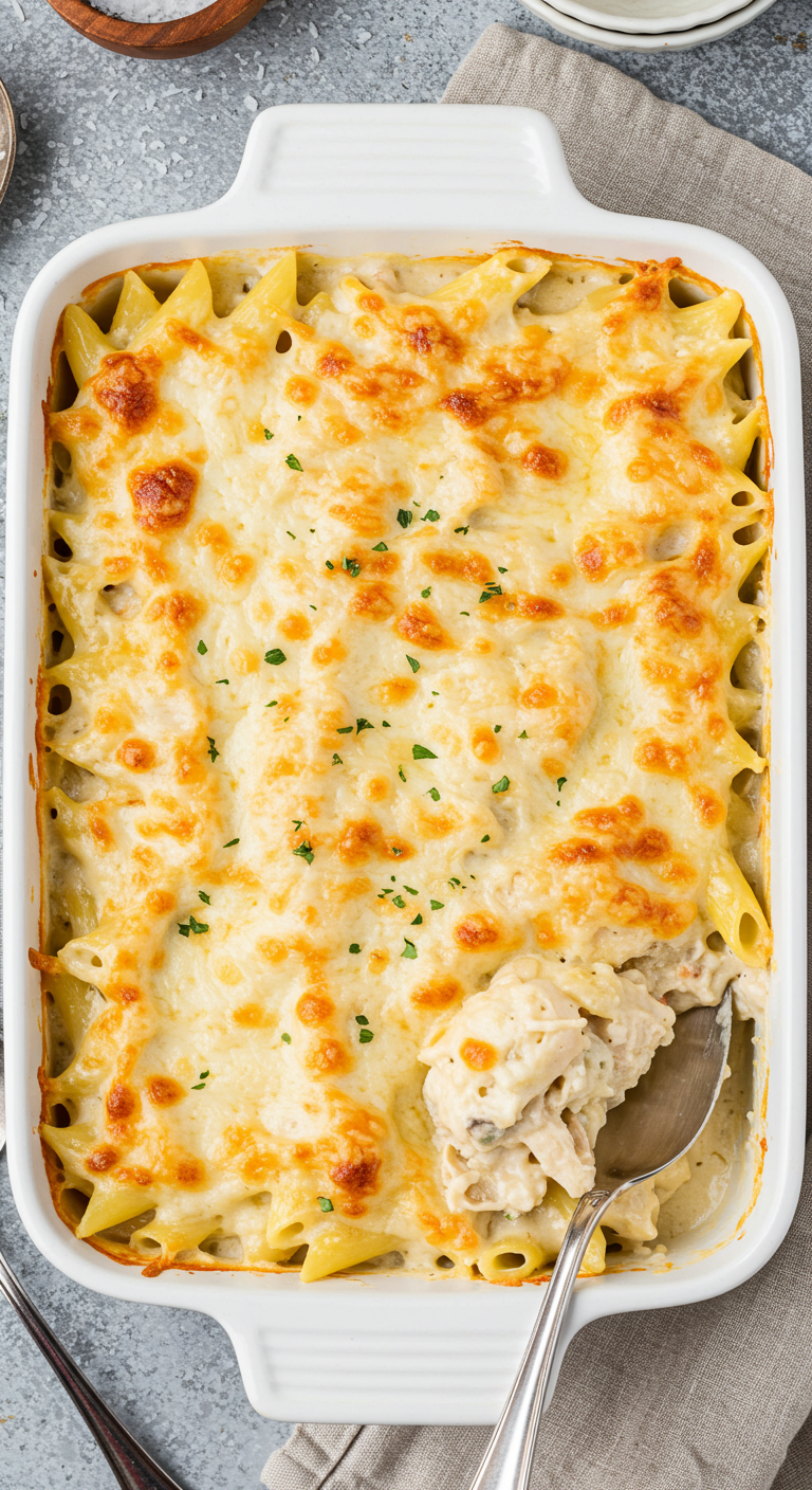 Easy Chicken Alfredo Casserole