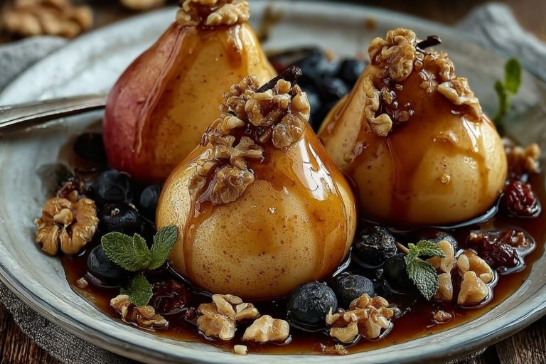 Baked Pears with Honey & Walnuts