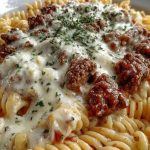 Beef and Rotini in Garlic Parmesan Sauce