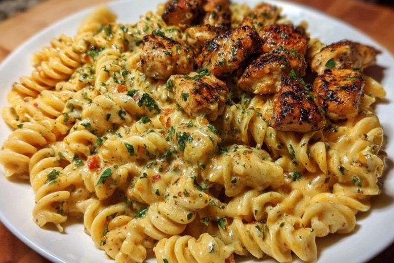 Cajun Chicken Rotini in Creamy Mozzarella Velveeta Sauce