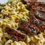 Cheesy Cajun Steak Pasta with Garlic Parmesan Sauce