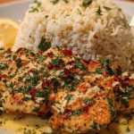 Chicken Scampi with Garlic Parmesan Rice