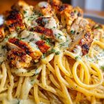 Creamy Cajun Chicken Spaghetti with Garlic Mozzarella Sauce