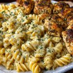 Creamy Garlic Butter Chicken and Rotini in Parmesan Sauce