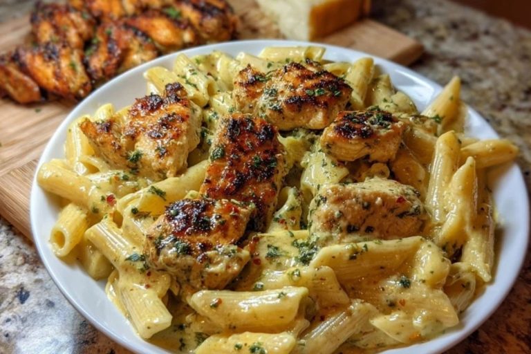 Creamy Velveeta Chicken Penne in Garlic Butter Parmesan Sauce