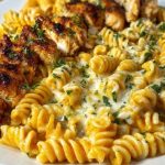Creamy Velveeta Chicken Rotini with Mozzarella Garlic Sauce