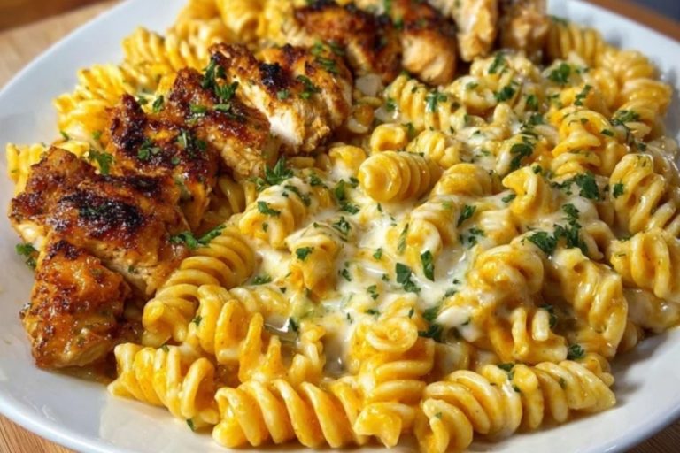 Creamy Velveeta Chicken Rotini with Mozzarella Garlic Sauce