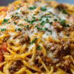 Creamy Velveeta Spaghetti with Italian Beef Marinara