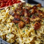 Easy Creamy Velveeta Chicken Bowtie Pasta with Garlic Mozzarella Sauce