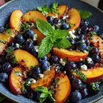 Fresh & Fruity Grilled Peach Blueberry Salad for Summer Days