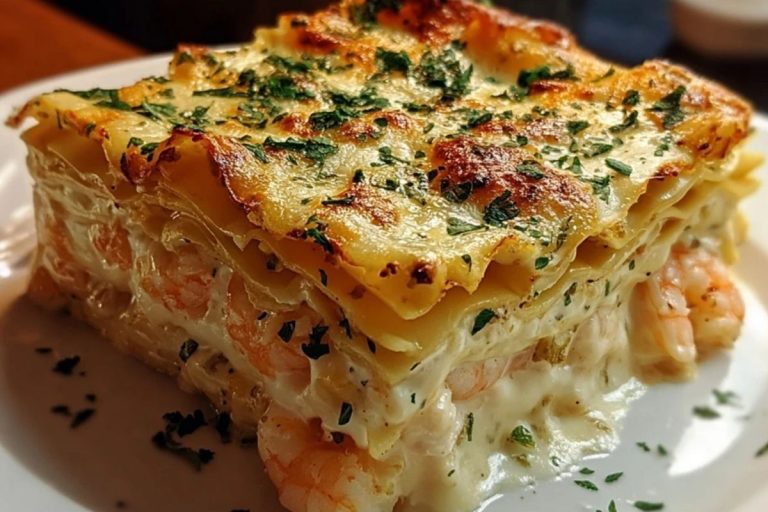 Garlic Butter Shrimp Scampi Lasagna