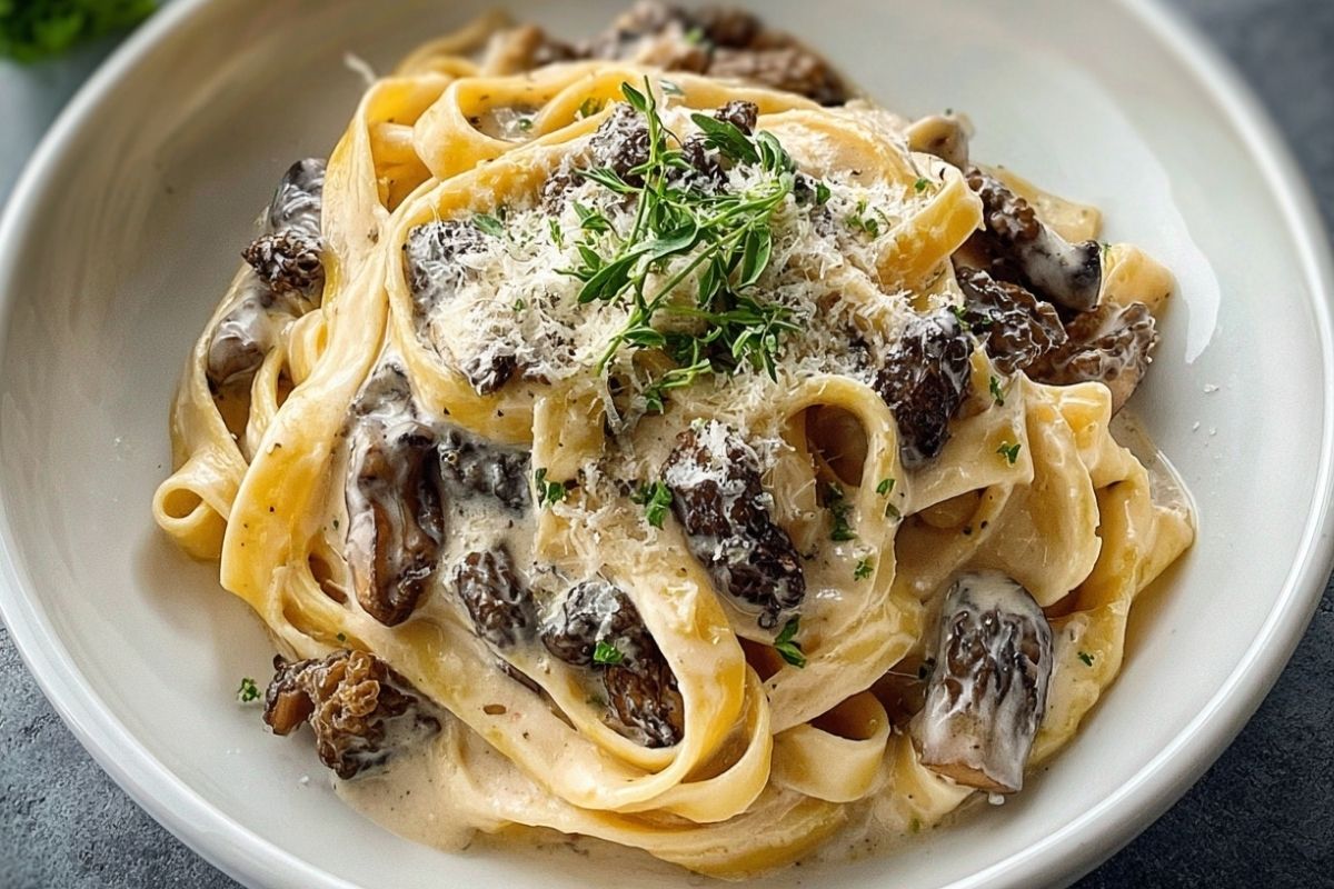 Morel Mushroom Pasta in Creamy Sauce