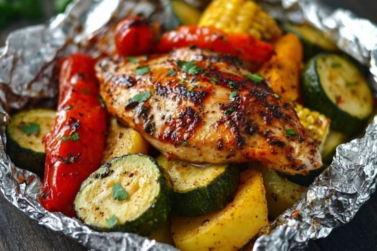 No-Fuss BBQ Chicken & Veggie Foil Packs