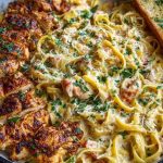 One-Pot Creamy Cajun Chicken Linguine with Garlic Mozzarella Sauce