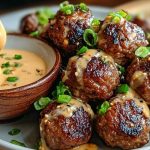 The Best Korean BBQ Meatballs with Spicy Mayo Dip