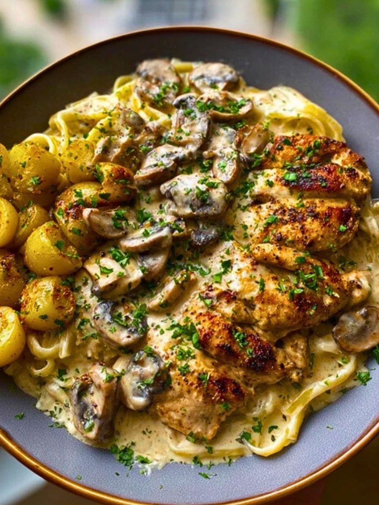 Ultimate Creamy Mushroom Chicken Alfredo Recipe