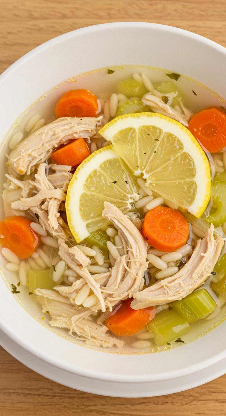 Lemon Chicken Orzo Soup