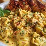 Cajun Garlic Chicken Tortellini in Three-Cheese Cream