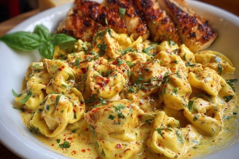 Cajun Garlic Chicken Tortellini in Three-Cheese Cream