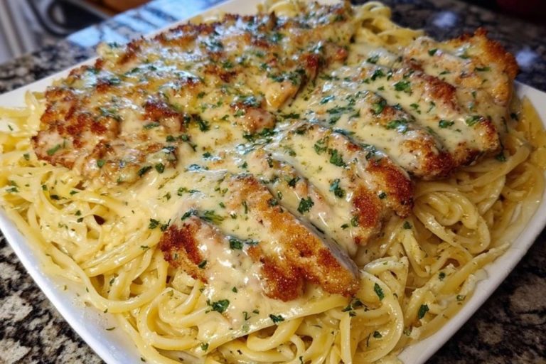 Chicken Smothered in Cheesy Alfredo Three-Cheese Spaghetti Sauce