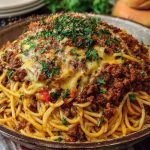 Creamy Cajun Beef Spaghetti with Three-Cheese Parmesan Sauce